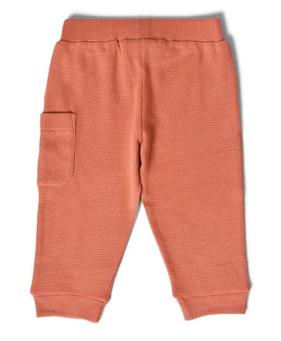 Mi Arcus Orange Mid Rise Waffle Pyjama for Kids