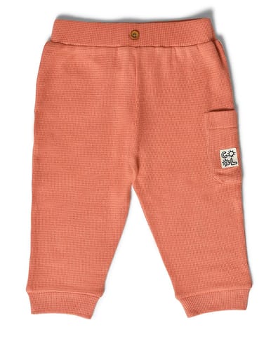 Mi Arcus Orange Mid Rise Waffle Pyjama for Kids