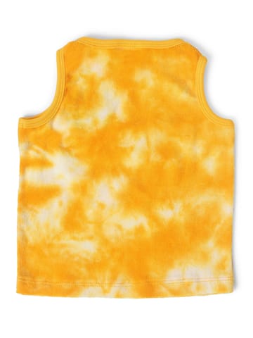 Mi Arcus Tie Dye Yellow Sleeveless Vest with Shorts Set for Kids