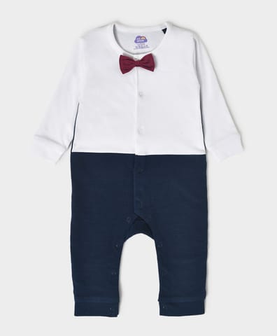 Mi Arcus Solid Navy Full Sleeve Bodysuit for Kids