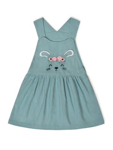 Mi Arcus Printed Tshirt with Dungaree Style Dress for Girls