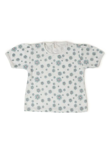 Mi Arcus Printed Tshirt with Dungaree Style Dress for Girls