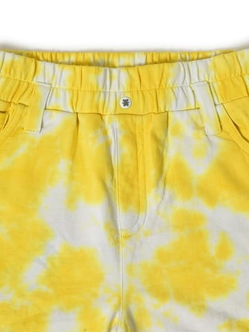 Mi Arcus Tie Dyed Yellow Shorts for Kids