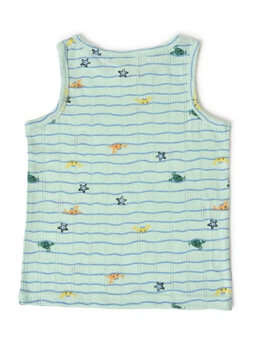 Mi Arcus Sea World Printed Cotton Sleeveless Vest for Kids Pack of 2