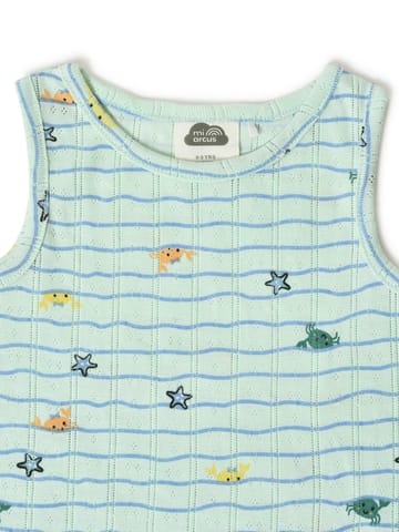 Mi Arcus Sea World Printed Cotton Sleeveless Vest for Kids Pack of 2