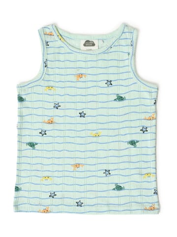 Mi Arcus Sea World Printed Cotton Sleeveless Vest for Kids Pack of 2