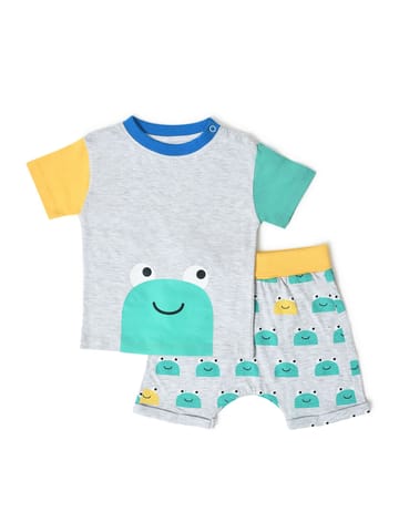 Mi Arcus Printed Cotton T-shirt with Shorts Set for Kids