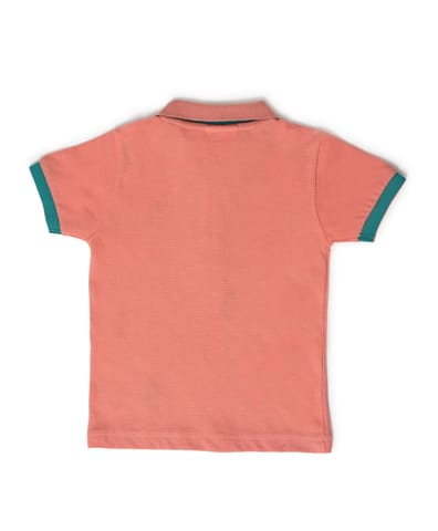 Mi Arcus Peach Embroidery Polo T-shirt for Kids