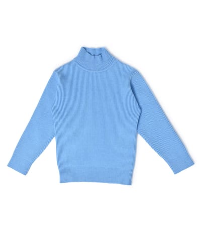 Mi Arcus Blue Knitted High Neck Innerwear for Kids