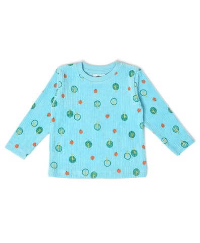 Mi Arcus Blue Printed T-Shirt with Pyjama Slumber Set for Kids