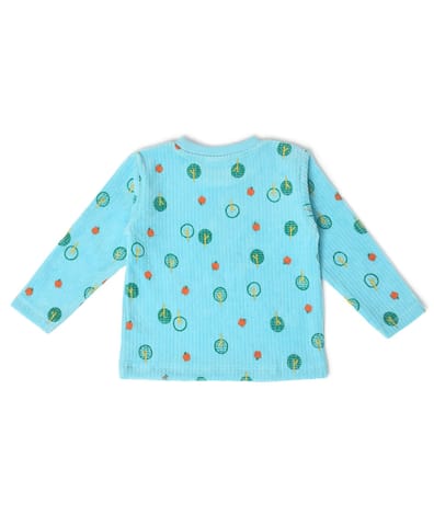 Mi Arcus Blue Printed T-Shirt with Pyjama Slumber Set for Kids