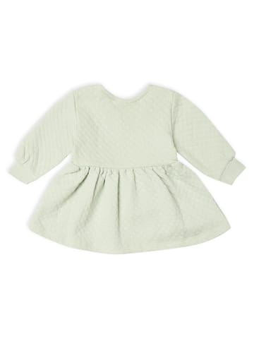 Mi Arcus Off White Quilted Fit and Flared Dress for Girls