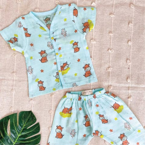 A Toddler Thing Muslin Sleepsuit - Sleepy Hippo