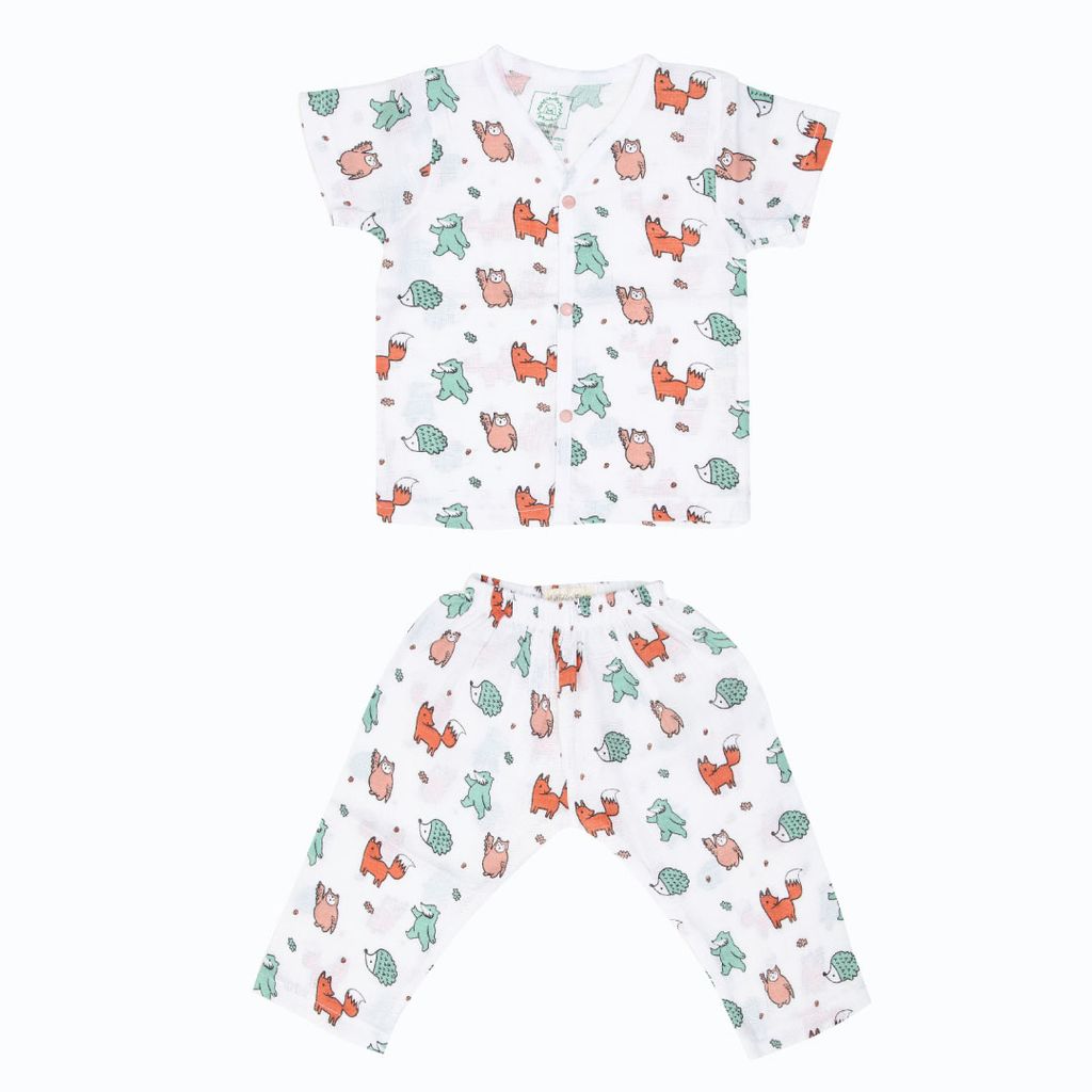 A Toddler Thing Muslin Sleepsuit - Woodlanders - 4-5 Years