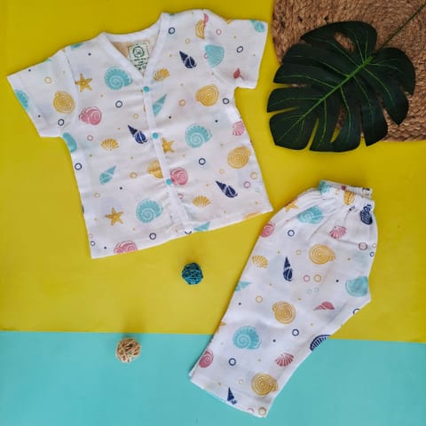 A Toddler Thing Muslin Sleepsuit - Sea Shell