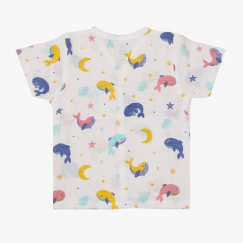 A Toddler Thing Muslin Sleepsuit - Whale Star