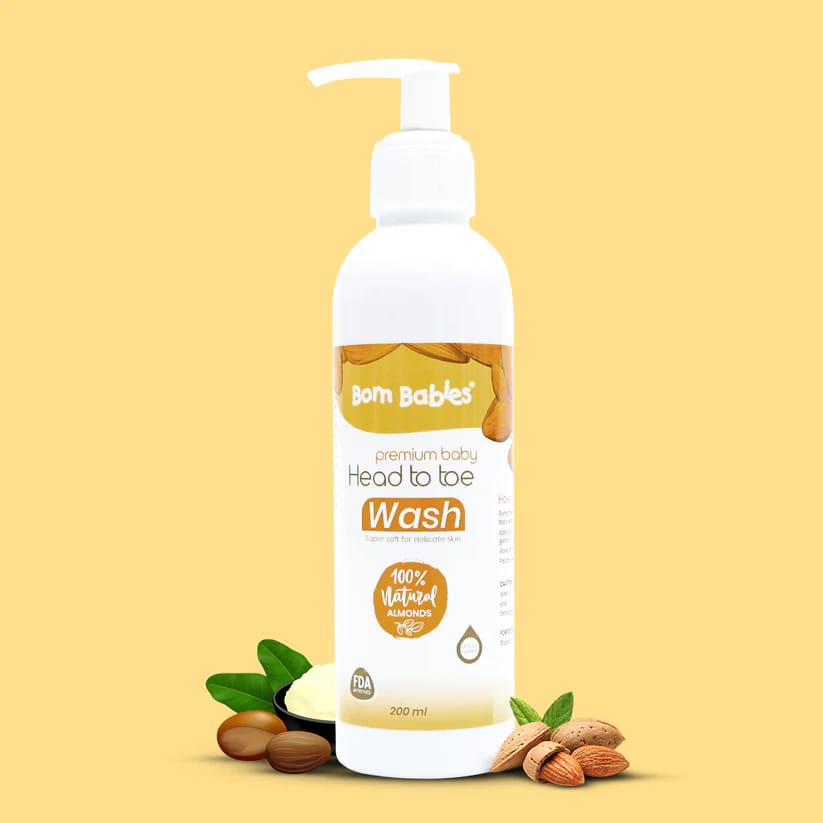 Born Babies Almond & Cucumber Baby Head To Toe Wash - 200ML