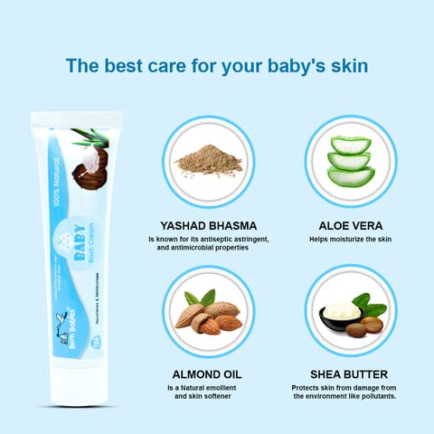 Born Babies Baby Diaper Anti Rash Cream For Soothing & Healing Rough Skin - 50GM