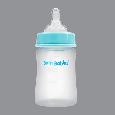 Born Babies Feeding Bottle With Anti-Colic Silicone Nipple BPA Free - 150 ml - Blue