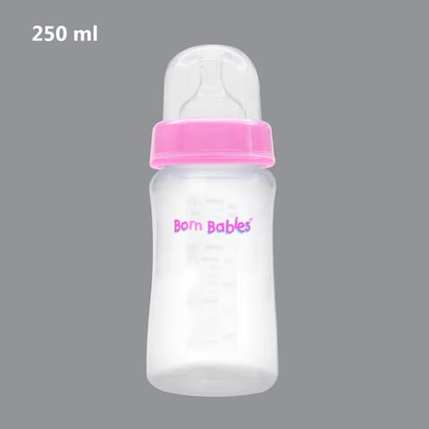 Born Babies Feeding Bottle With Anti-Colic Silicone Nipple BPA Free - 250 ml - Pink