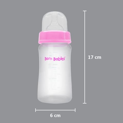 Born Babies Feeding Bottle With Anti-Colic Silicone Nipple BPA Free - 250 ml - Pink