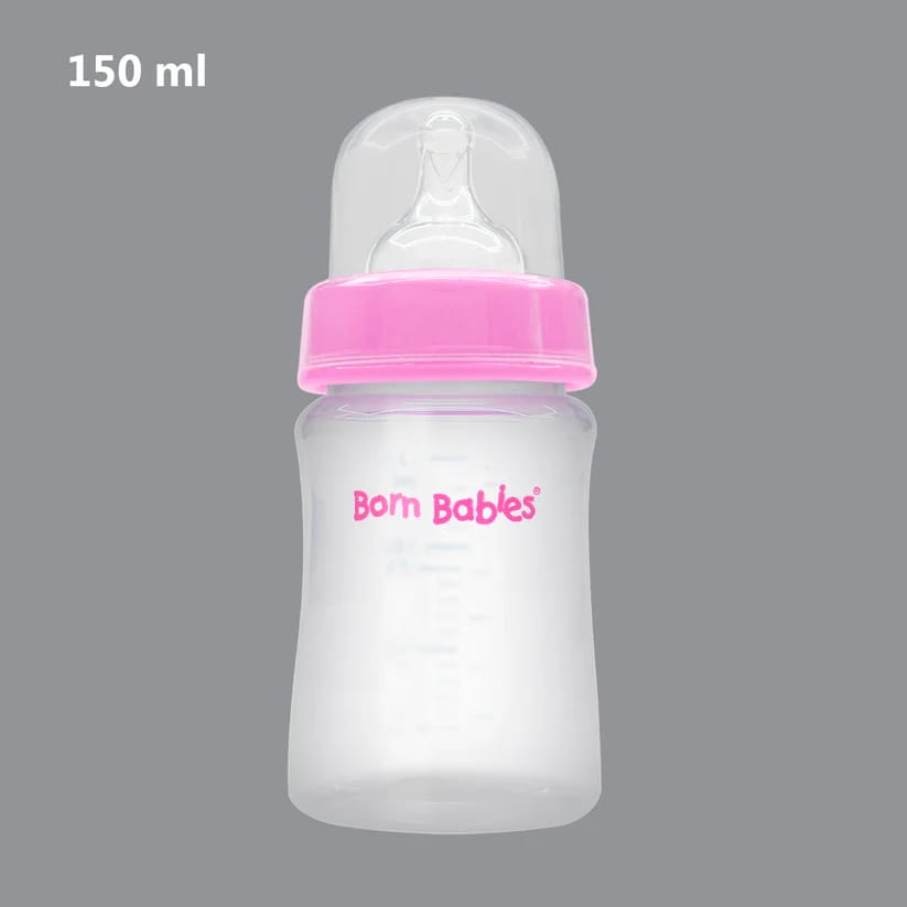 Born Babies Feeding Bottle With Anti-Colic Silicone Nipple BPA Free - 150 ml - Pink