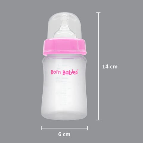 Born Babies Feeding Bottle With Anti-Colic Silicone Nipple BPA Free - 150 ml - Pink