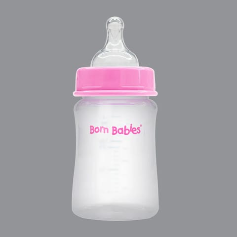 Born Babies Feeding Bottle With Anti-Colic Silicone Nipple BPA Free - 150 ml - Pink