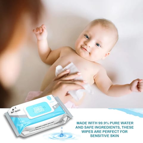 Born Babies Advanvced 99.9% Pure Water Baby Wipes - 216 Pieces ( Buy 2 Get 1 Free)