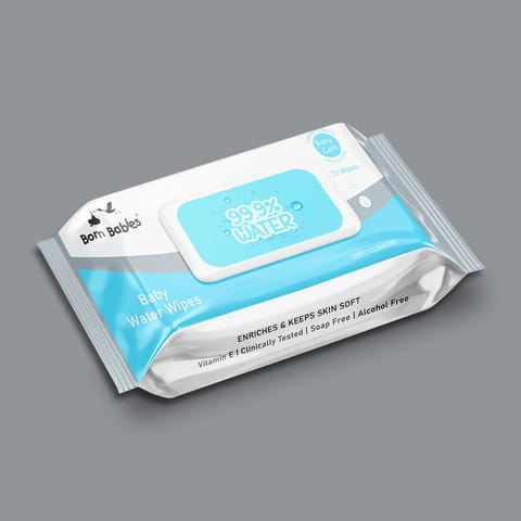 Born Babies Advanvced 99.9% Pure Water Baby Wipes - 72 Pieces