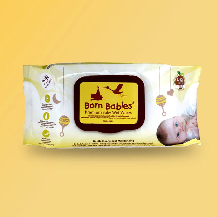 Born Babies Baby Moisturizing Wet Wipes With Fragrance 72 Wipes- Pack of 1 (with Lid)