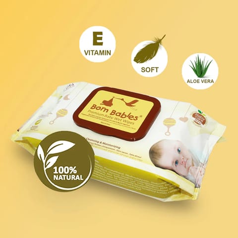 Born Babies Baby Moisturizing Wet Wipes With Fragrance 72 Wipes- Pack of 2 (With Lid)