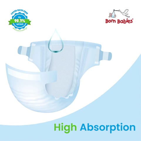 Born Babies Baby Tape Diaper Three Layer Leakage Protection High Absorb-NB(20 Pieces)