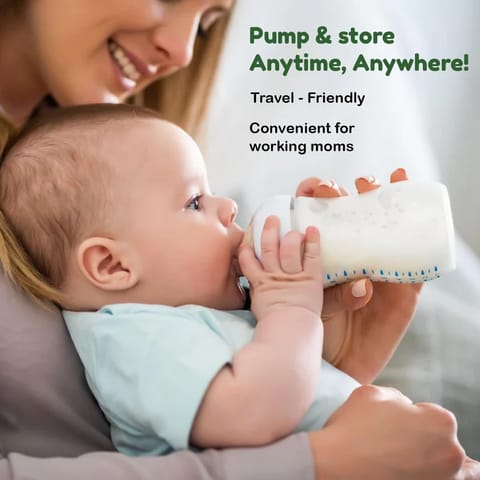 Born Babies Natural Manual Breast Pump ,BPA Free,Anti-Colic Silicone Nipple,Container Cap,150ML - White