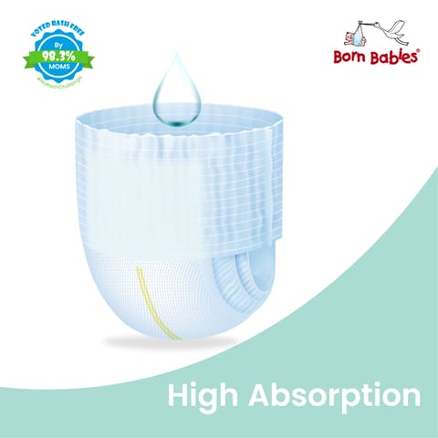 Born Babies Baby Tape Diaper Three Layer Leakage Protection High Absorb-M (20 Pieces)