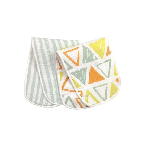 Abracadabra Muslin Burp Pad - Triangles Pack of 2