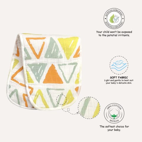 Abracadabra Muslin Burp Pad - Triangles Pack of 2