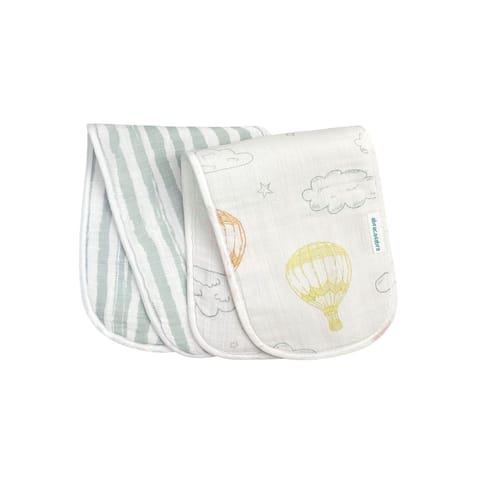 Abracadabra Muslin Burp Pad - Hot Air Balloon Pack of 2