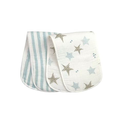 Abracadabra Muslin Burp Pad - Stars Pack of 2