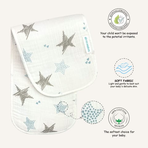 Abracadabra Muslin Burp Pad - Stars Pack of 2