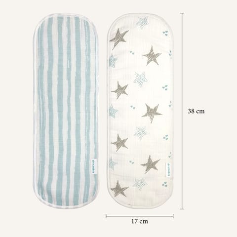 Abracadabra Muslin Burp Pad - Stars Pack of 2