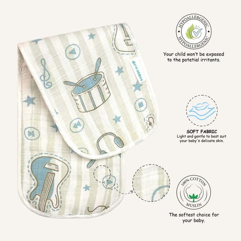 Abracadabra Muslin Burp Pad - Rockstar Pack of 2