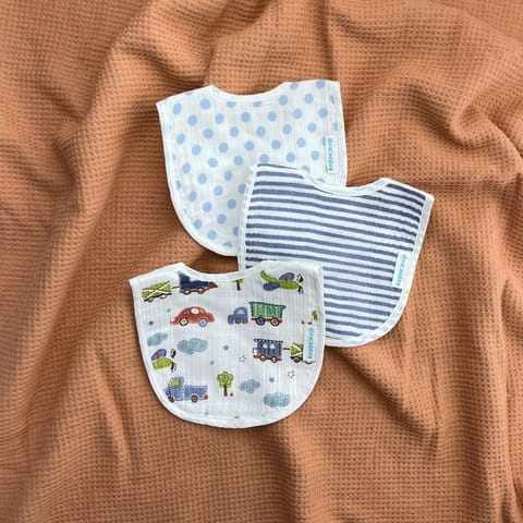 Abracadabra Muslin Bibs - Transport Pack of 3