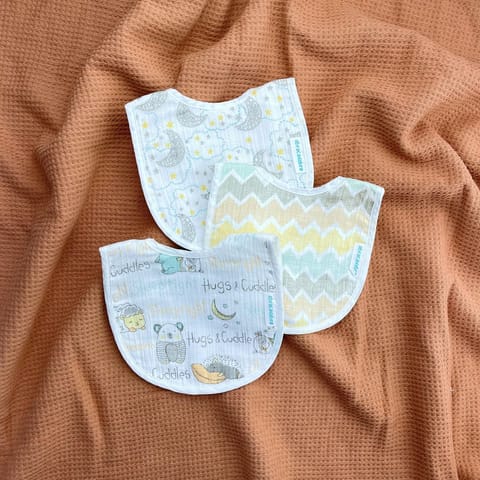 Abracadabra Muslin Bibs - Sleepy Friends Pack of 3