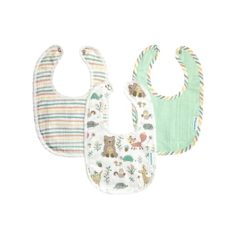 Abracadabra Muslin Bibs - Bambi & Friends Pack of 3