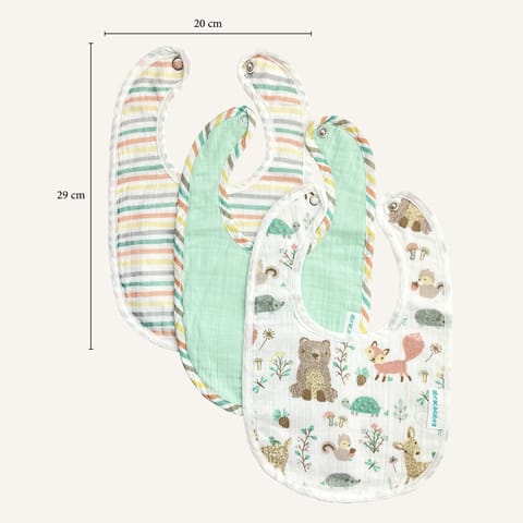 Abracadabra Muslin Bibs - Bambi & Friends Pack of 3