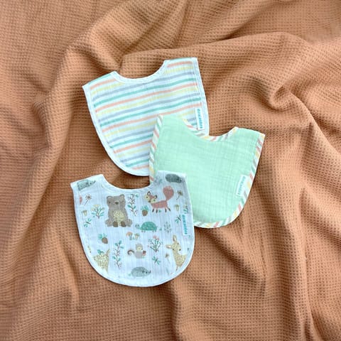 Abracadabra Muslin Bibs - Bambi & Friends Pack of 3