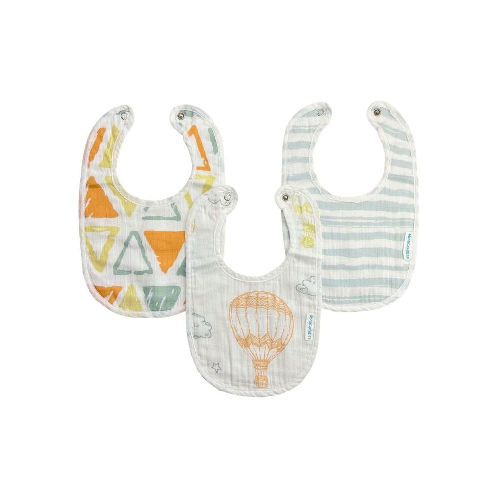 Abracadabra Muslin Bibs - Hot Air Balloon Pack of 3