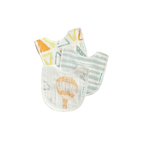 Abracadabra Muslin Bibs - Hot Air Balloon Pack of 3