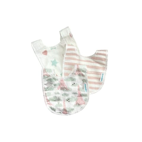 Abracadabra Muslin Bibs - Eiffel Tower Pack of 3